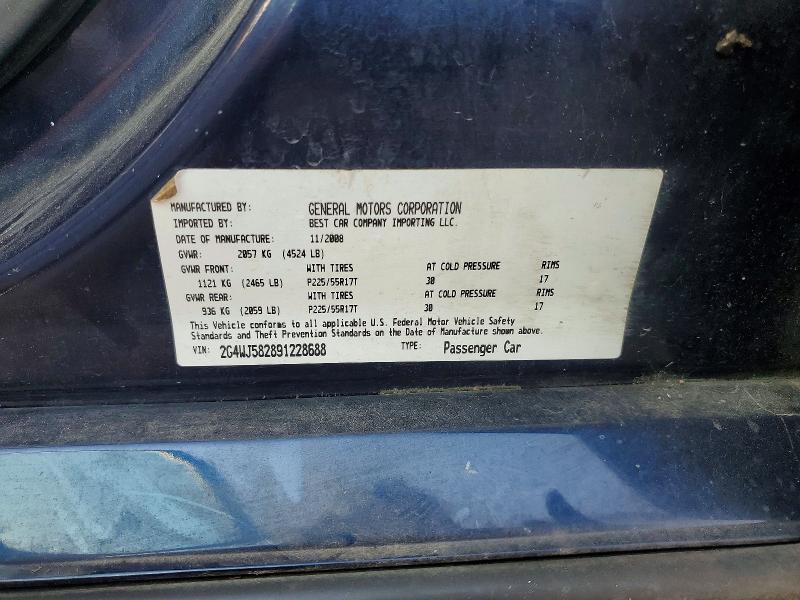 Aukcja sprzedaży 2009 Buick Allure, vin: 2G4WJ582891228688, numer aukcji: 65747726