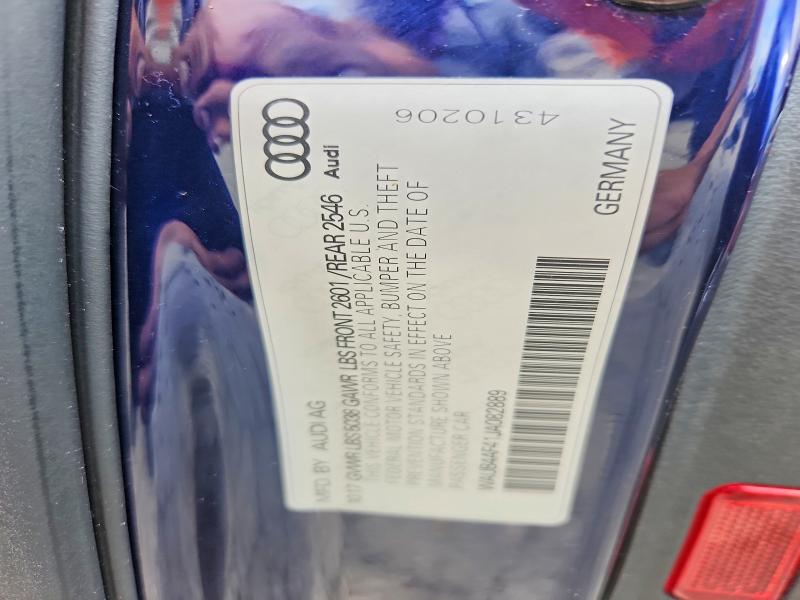 64451496 :رقم المزاد ، WAUB4AF41JA082889 vin ، 2018 Audi S4 مزاد بيع