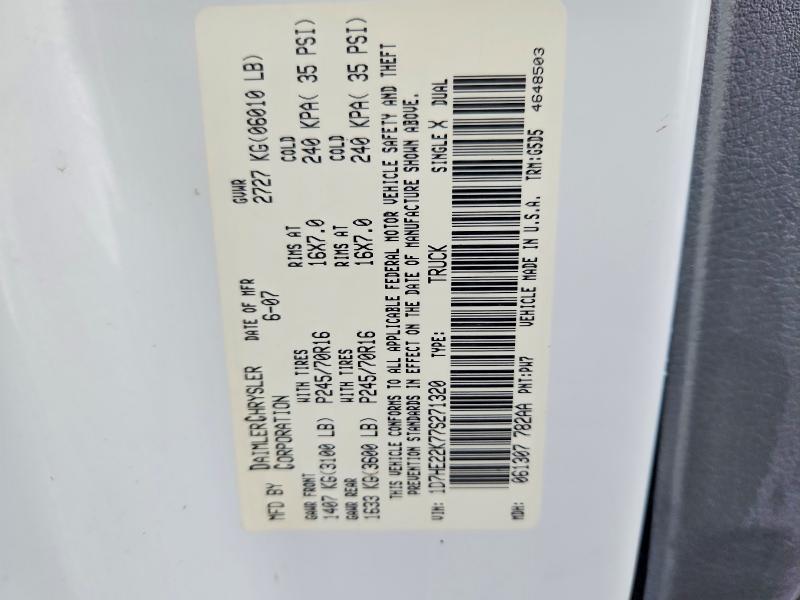 Продажа на аукционе авто 2007 Dodge Dakota, vin: 1D7HE22K77S271320, номер лота: 65735056