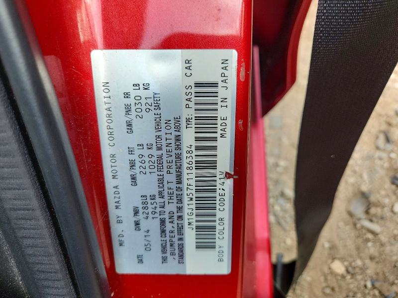 2015 Mazda 6 მანქანა იყიდება აუქციონზე, vin: JM1GJ1W57F1186384, აუქციონის ნომერი: 66511846