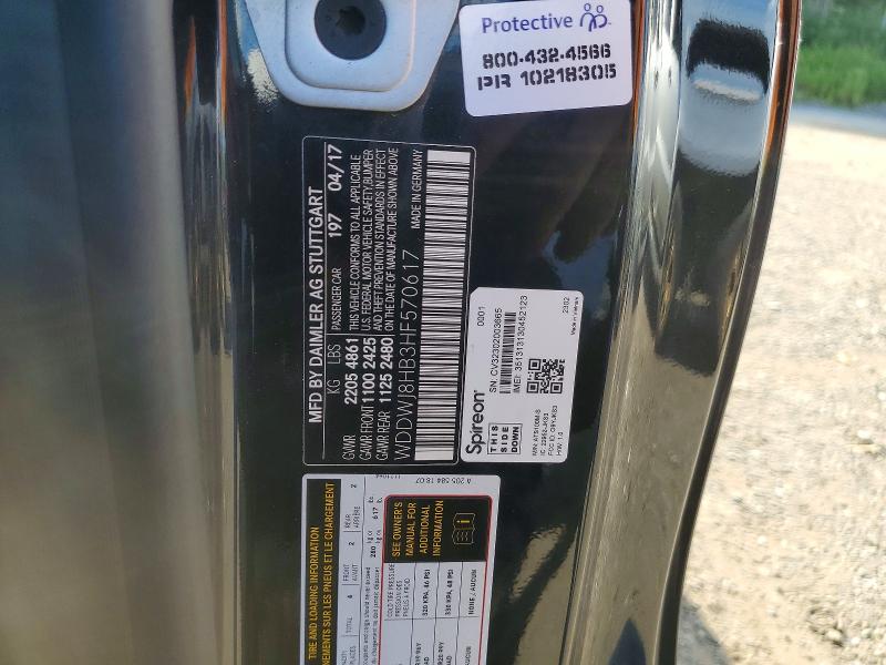 2017 Mercedes-benz C მანქანა იყიდება აუქციონზე, vin: WDDWJ8HB3HF570617, აუქციონის ნომერი: 64078836