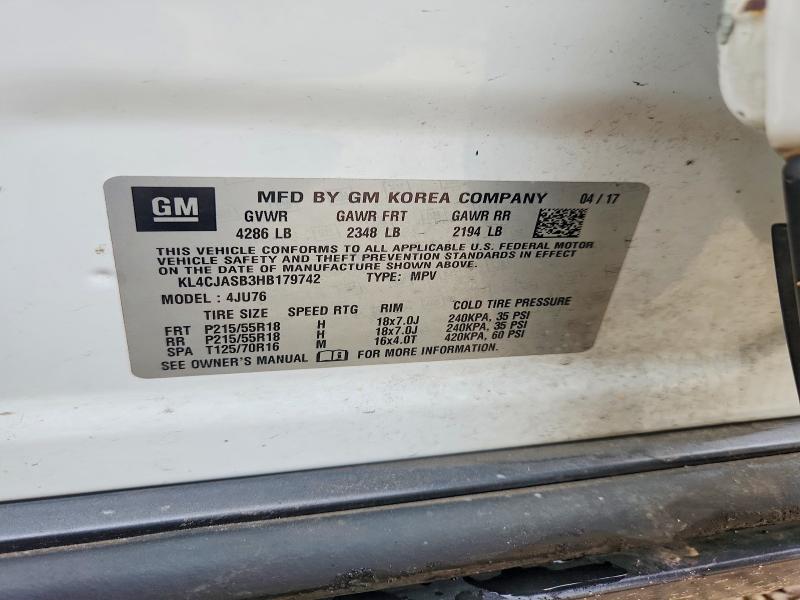 Aukcja sprzedaży 2017 Buick Encore, vin: KL4CJASB3HB179742, numer aukcji: 64639356