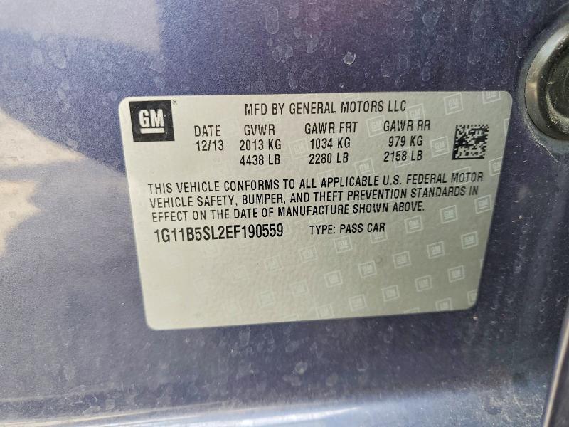 Aukcja sprzedaży 2014 Chevrolet Malibu, vin: 1G11B5SL2EF190559, numer aukcji: 66454276