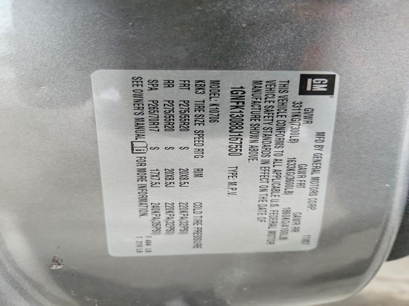 2008 Chevrolet Tahoe მანქანა იყიდება აუქციონზე, vin: 1GNFK13088J167550, აუქციონის ნომერი: 64744046