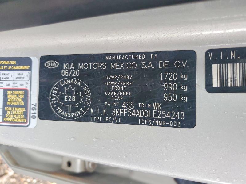 Aukcja sprzedaży 2020 Kia Forte, vin: 3KPF54AD0LE254243, numer aukcji: 66575166