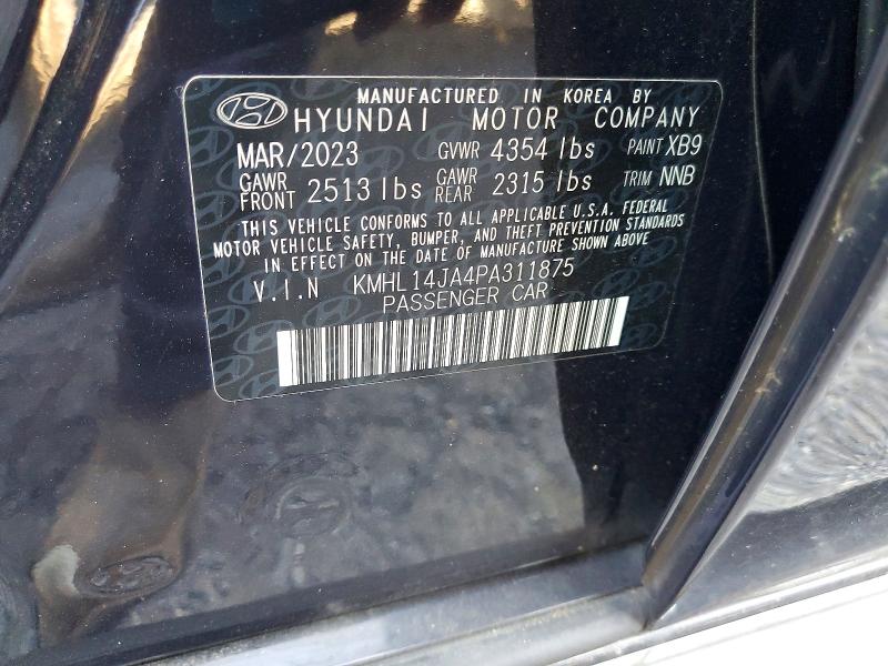 Aukcja sprzedaży 2023 Hyundai Sonata, vin: KMHL14JA4PA311875, numer aukcji: 66093136