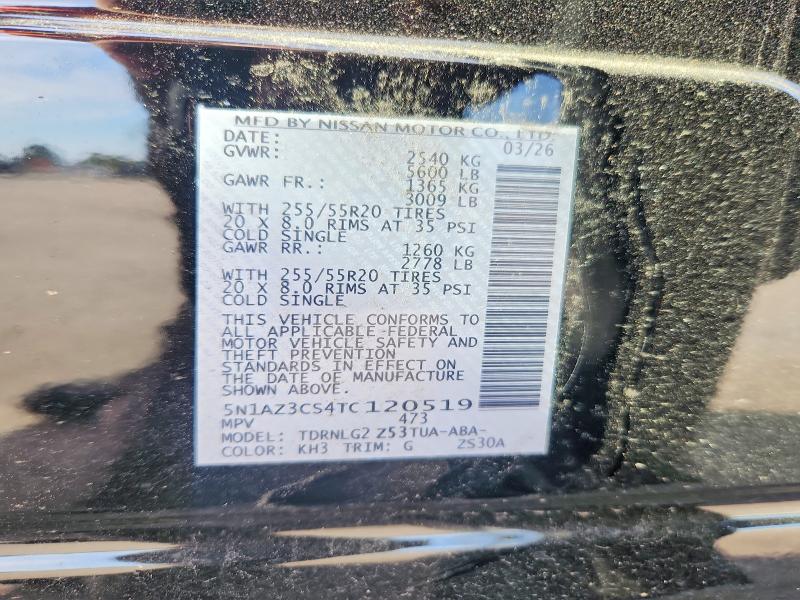66750406 :رقم المزاد ، 5N1AZ3CS4TC120519 vin ، 2026 Nissan Murano مزاد بيع