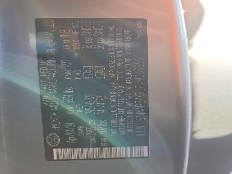 65560016 :رقم المزاد ، 5NMP54GL7RH033355 vin ، 2024 Hyundai Santa Fe مزاد بيع