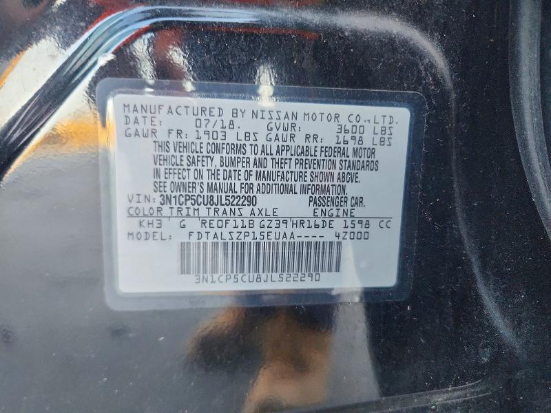 Продажа на аукционе авто 2018 Nissan Kicks, vin: 3N1CP5CU8JL522290, номер лота: 63547786