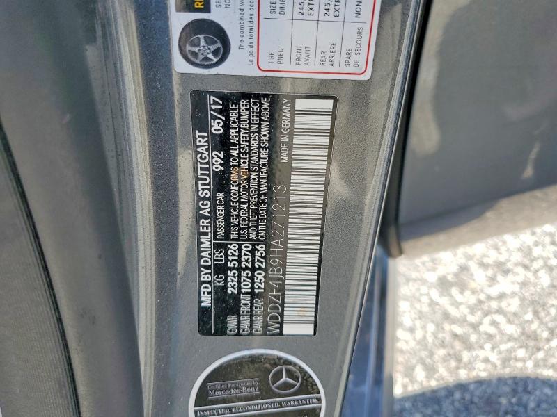 Aukcja sprzedaży 2017 Mercedes-benz E, vin: WDDZF4JB9HA271213, numer aukcji: 64283616