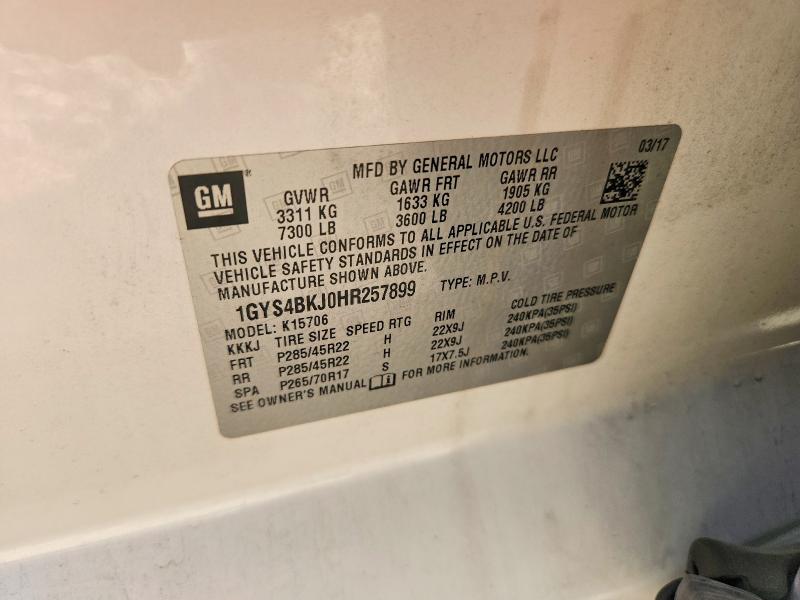 Aukcja sprzedaży 2017 Cadillac Escalade, vin: 1GYS4BKJ0HR257899, numer aukcji: 66558626
