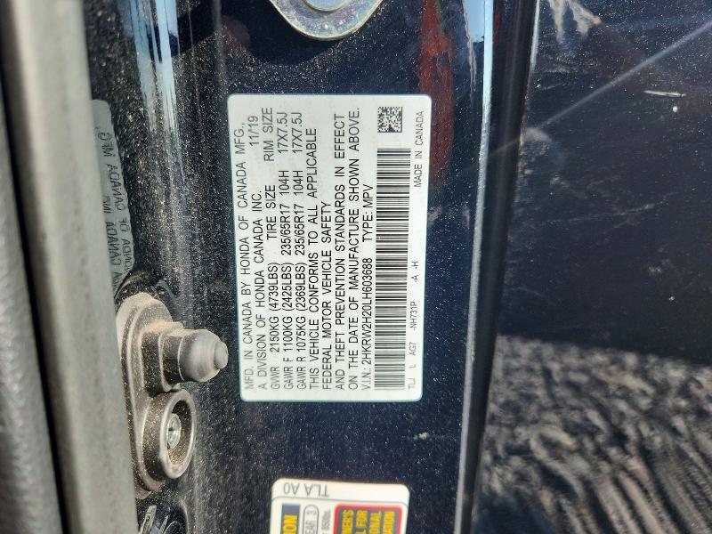 Aukcja sprzedaży 2020 Honda Cr-v, vin: 2HKRW2H20LH603688, numer aukcji: 66393226