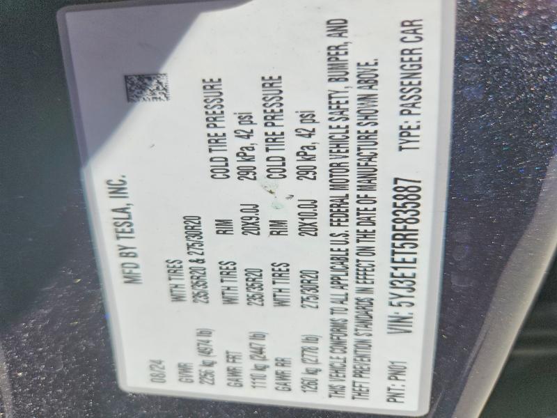Aukcja sprzedaży 2024 Tesla Model 3, vin: 5YJ3E1ET5RF835887, numer aukcji: 63683686