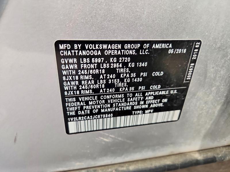 Продаж на аукціоні авто 2018 Volkswagen Atlas, vin: 1V2LR2CA2JC573340, номер лоту: 65837126