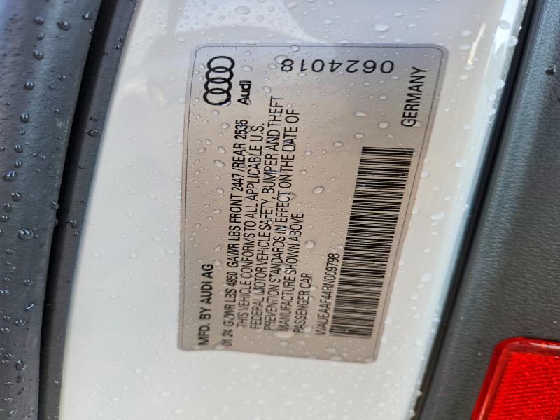 Aukcja sprzedaży 2024 Audi A4, vin: WAUEAAF44RN009798, numer aukcji: 65218436