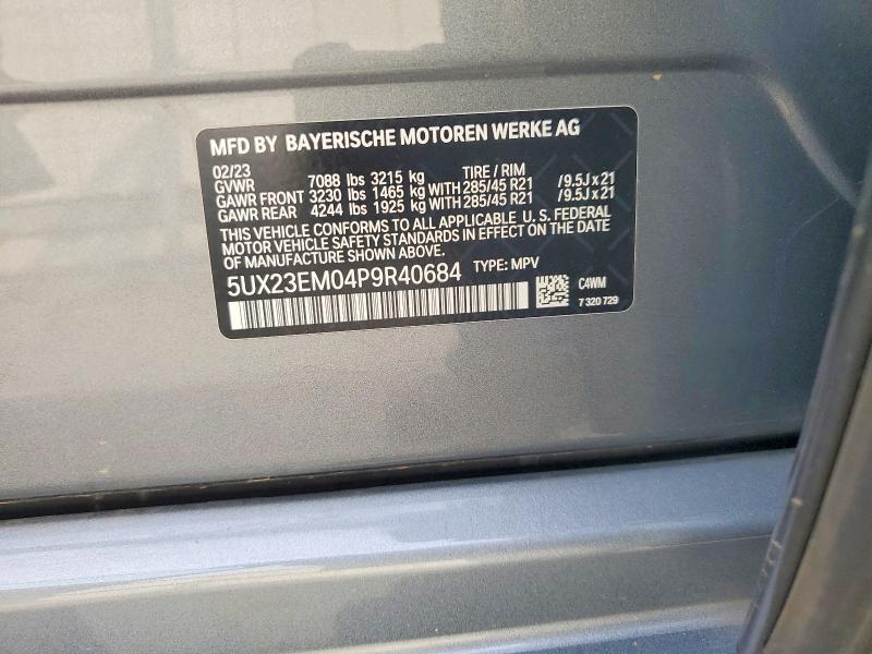 Aukcja sprzedaży 2023 Bmw X7, vin: 5UX23EM04P9R40684, numer aukcji: 65728476