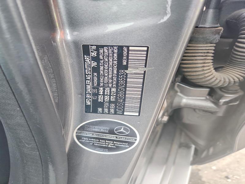 63740626 :رقم المزاد ، WDDSJ4GB6GN385538 vin ، 2016 Mercedes-benz Cla مزاد بيع