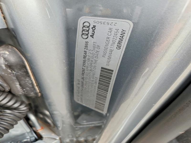Aukcja sprzedaży 2007 Audi A8, vin: WAUMV44E17N022454, numer aukcji: 67083716