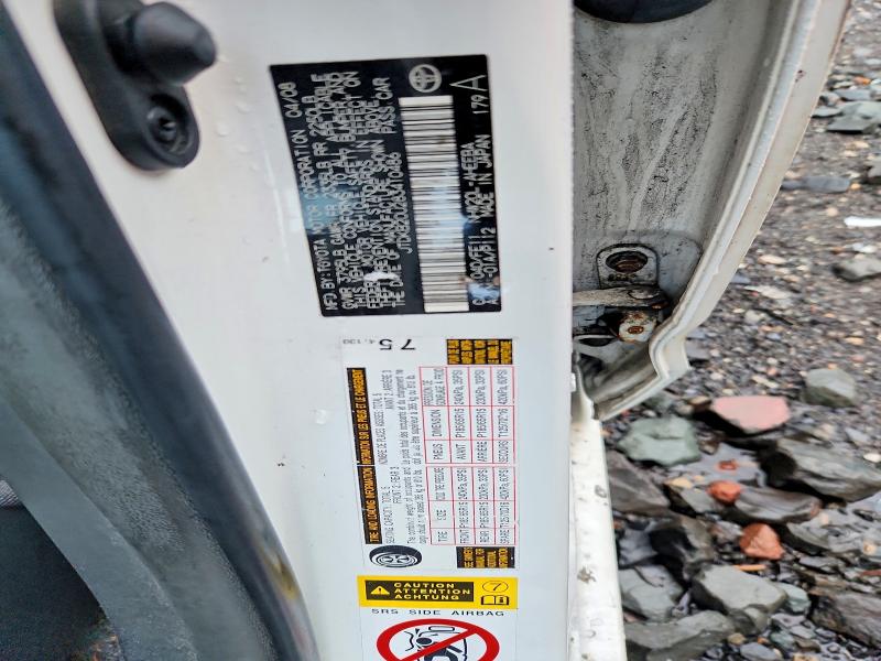 Aukcja sprzedaży 2008 Toyota Prius, vin: JTDKB20U283410486, numer aukcji: 63495116