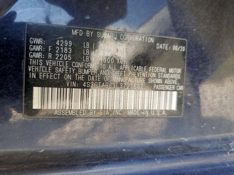 Продаж на аукціоні авто 2020 Subaru Impreza, vin: 4S3GTAB63L3721607, номер лоту: 62269836
