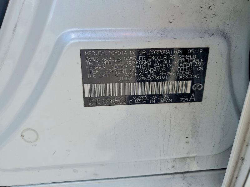 Продаж на аукціоні авто 2019 Lexus Is, vin: JTHBA1D2XK5098191, номер лоту: 63787116