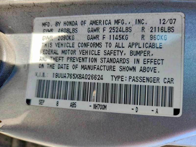 Продаж на аукціоні авто 2008 Acura Tl, vin: 19UUA765X8A026624, номер лоту: 66030246