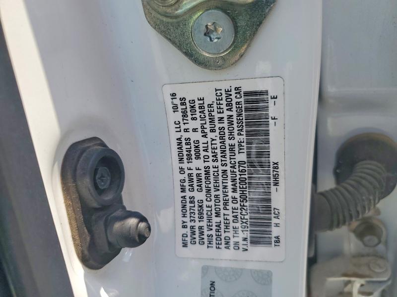 Aukcja sprzedaży 2017 Honda Civic, vin: 19XFC2F50HE001670, numer aukcji: 63330306