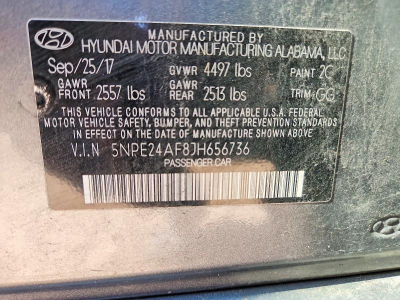 Aukcja sprzedaży 2018 Hyundai Sonata, vin: 5NPE24AF8JH656736, numer aukcji: 64653956
