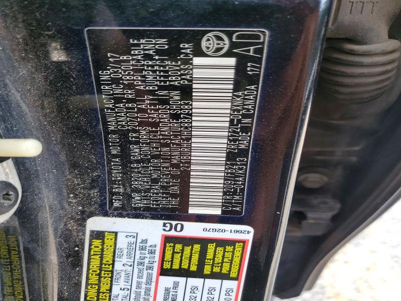 Aukcja sprzedaży 2017 Toyota Corolla, vin: 2T1BURHE1HC887983, numer aukcji: 62995506