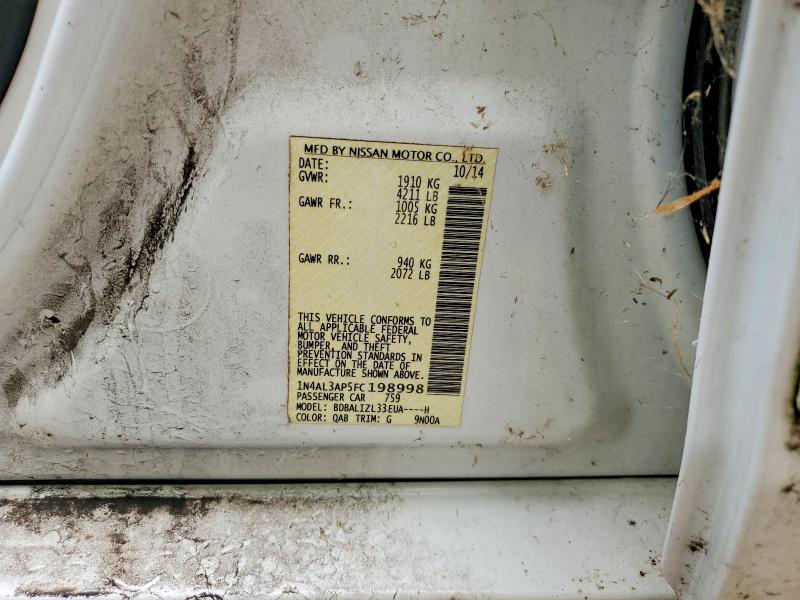 Aukcja sprzedaży 2015 Nissan Altima, vin: 1N4AL3AP5FC198998, numer aukcji: 65225446