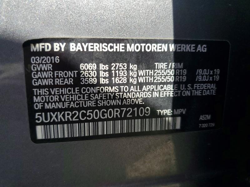 Продаж на аукціоні авто 2016 Bmw X5, vin: 5UXKR2C50G0R72109, номер лоту: 65618406