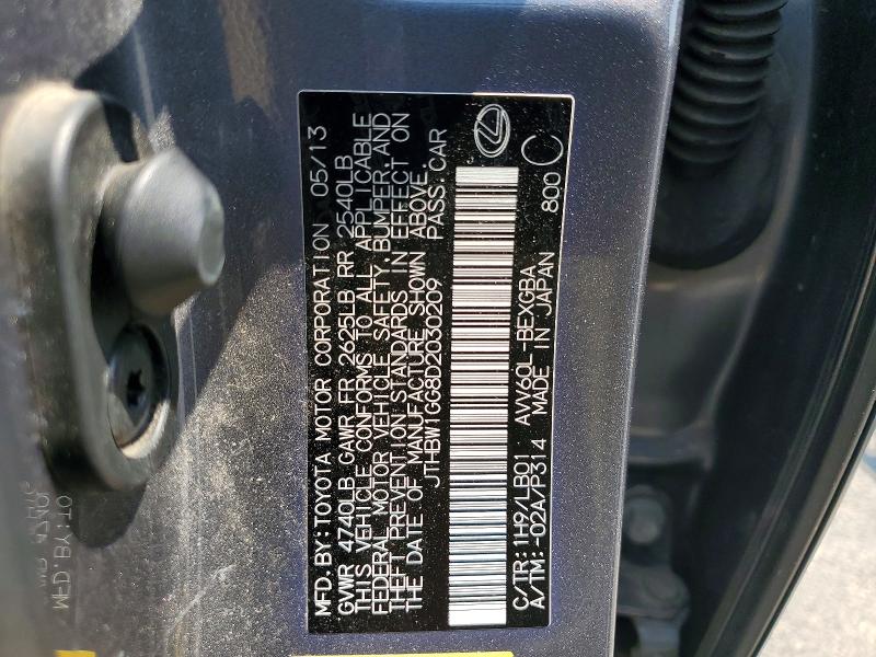 63880056 :رقم المزاد ، JTHBW1GG8D2030209 vin ، 2013 Lexus Es مزاد بيع