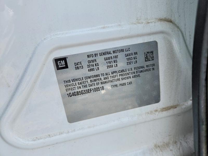2014 Buick Lacrosse მანქანა იყიდება აუქციონზე, vin: 1G4GB5G33EF100518, აუქციონის ნომერი: 66445706