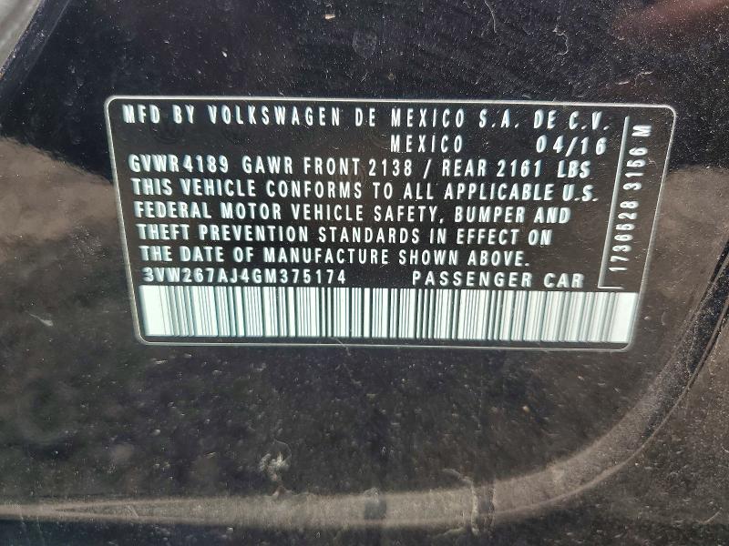 Продаж на аукціоні авто 2016 Volkswagen Jetta, vin: 3VW267AJ4GM375174, номер лоту: 67301026
