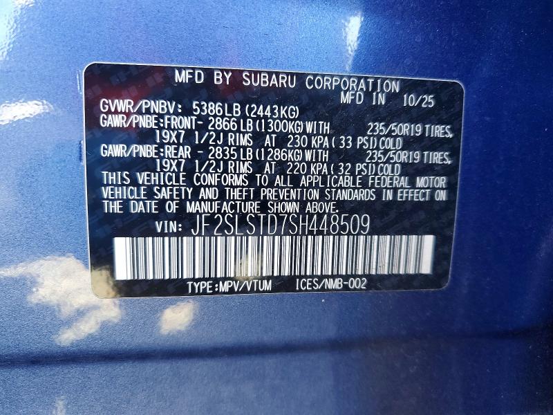 Aukcja sprzedaży 2025 Subaru Forester, vin: JF2SLSTD7SH448509, numer aukcji: 65693726