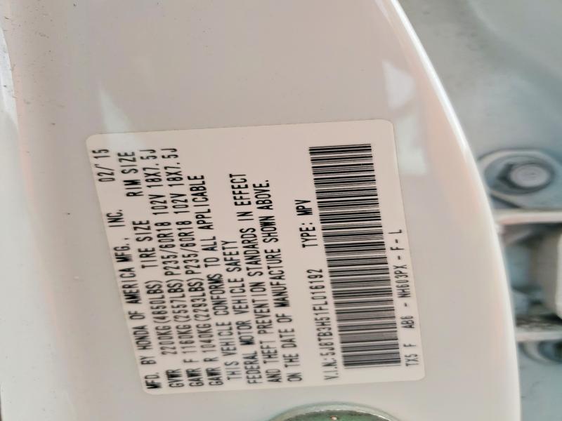 64753386 :رقم المزاد ، 5J8TB3H51FL016192 vin ، 2015 Acura Rdx مزاد بيع
