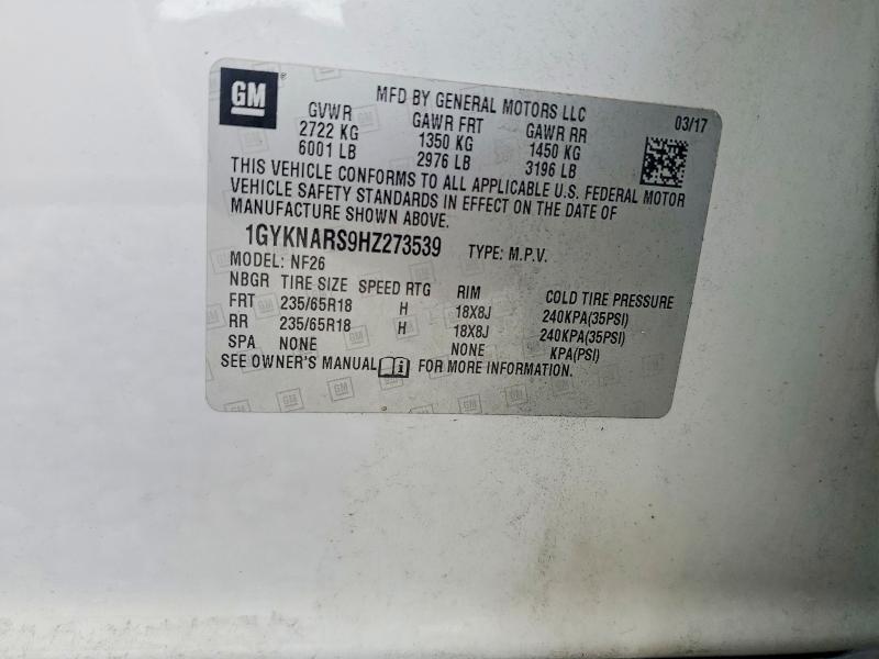 Aukcja sprzedaży 2017 Cadillac Xt5, vin: 1GYKNARS9HZ273539, numer aukcji: 62400926