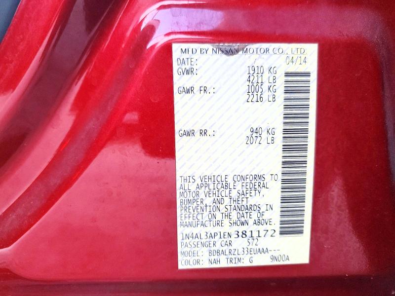 Продажа на аукционе авто 2014 Nissan Altima, vin: 1N4AL3AP1EN381172, номер лота: 66839476