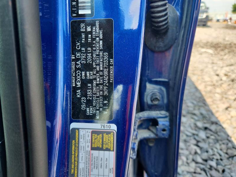 2024 Kia Forte მანქანა იყიდება აუქციონზე, vin: 3KPF24AD9RE703369, აუქციონის ნომერი: 63667426