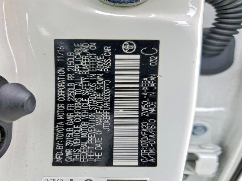Продаж на аукціоні авто 2017 Toyota Prius, vin: JTDKBRFU9H3033770, номер лоту: 64959216