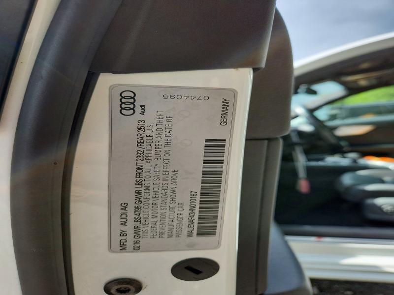 Aukcja sprzedaży 2017 Audi A4, vin: WAUENAF43HN010167, numer aukcji: 62590986