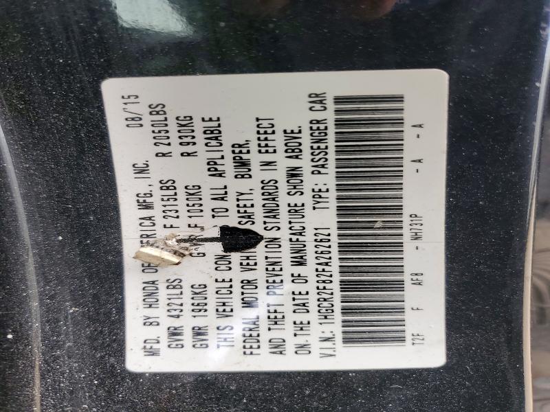 64739286 :رقم المزاد ، 1HGCR2F82FA262621 vin ، 2015 Honda Accord مزاد بيع