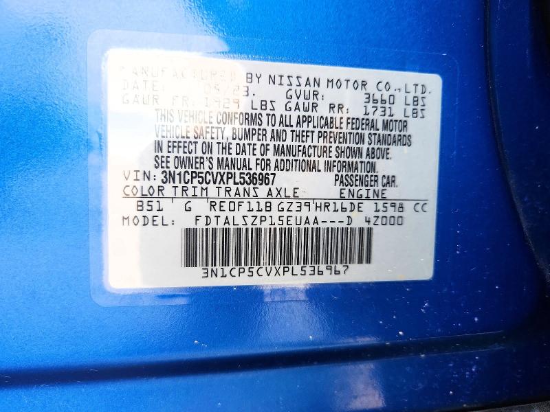 2023 Nissan Kicks მანქანა იყიდება აუქციონზე, vin: 3N1CP5CVXPL536967, აუქციონის ნომერი: 62265646