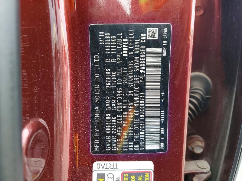 Aukcja sprzedaży 2018 Honda Clarity, vin: JHMZC5F19JC009757, numer aukcji: 65482716