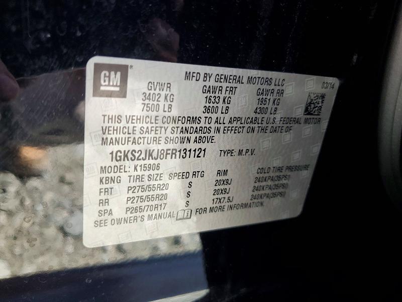 Продажа на аукционе авто 2015 Gmc Yukon Xl, vin: 1GKS2JKJ8FR131121, номер лота: 64581236
