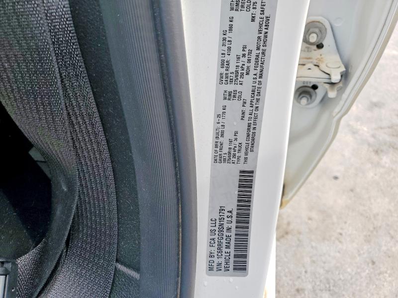 2025 Ram 1500 მანქანა იყიდება აუქციონზე, vin: 1C6RRFGG9SN151791, აუქციონის ნომერი: 65633216