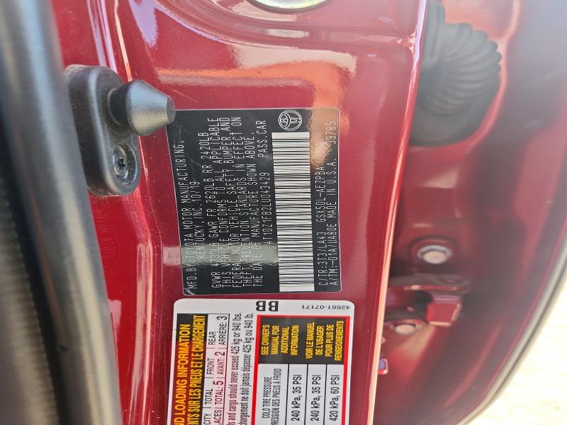 64928536 :رقم المزاد ، 4T1DZ1FB2LU043429 vin ، 2020 Toyota Avalon مزاد بيع