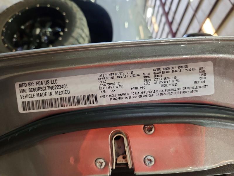 Продаж на аукціоні авто 2022 Ram 2500, vin: 3C6UR5CL7NG223401, номер лоту: 66483106