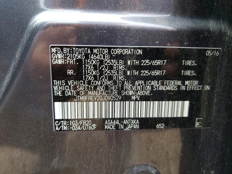 Aukcja sprzedaży 2016 Toyota Rav4, vin: JTMBFREV2GJ090529, numer aukcji: 64209966
