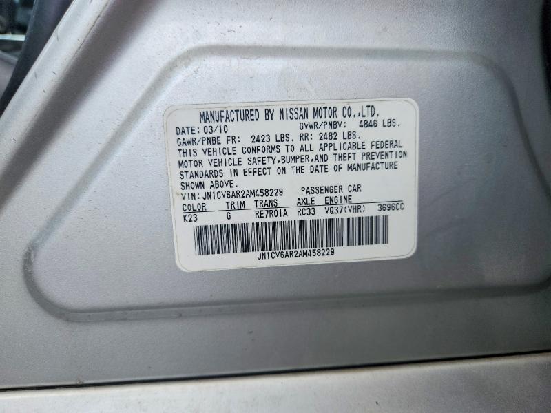 Aukcja sprzedaży 2010 Infiniti G37 Sedan, vin: JN1CV6AR2AM458229, numer aukcji: 64077426